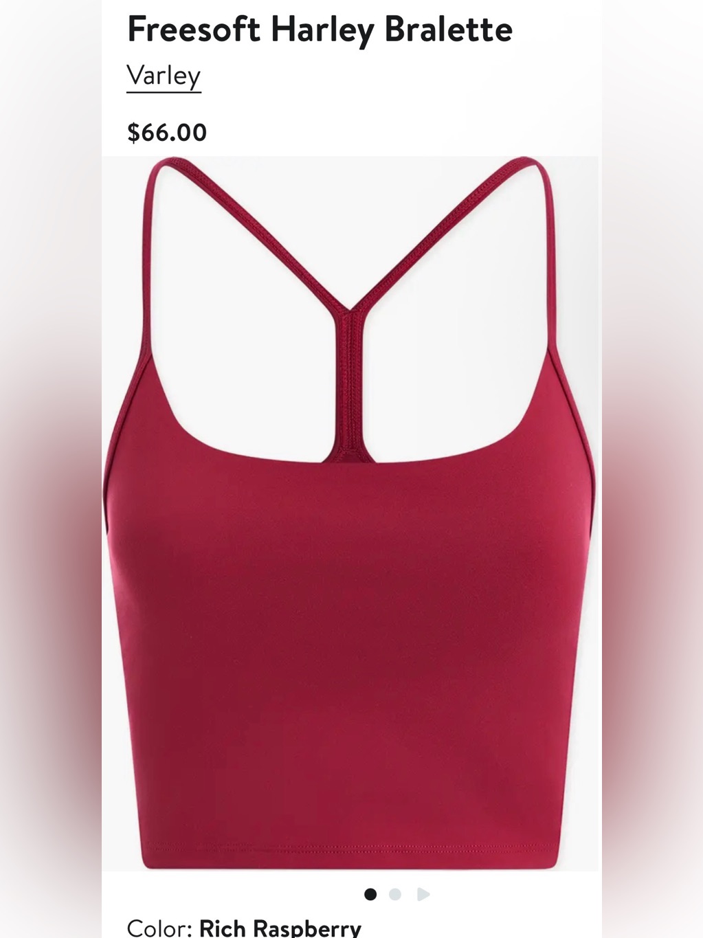 Varley New Size Xs Freesoft Harley Bralette $66 Msrp